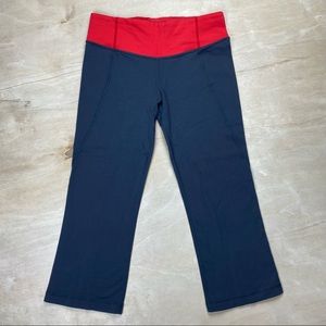 Lululemon Red Waistband Capris Athletic Leggings